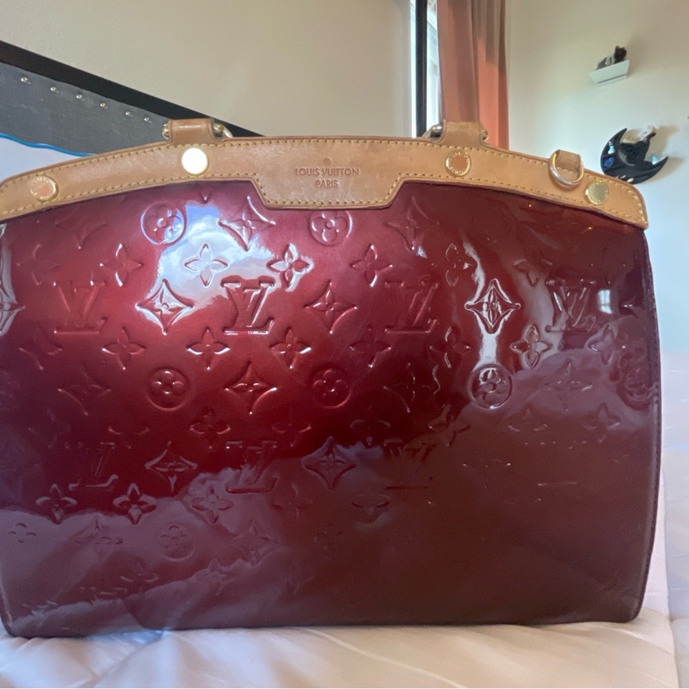 Louis Vuitton Rouge Fauviste (wine color and Tan) Tote with Embossed Monogram